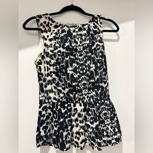 Black and White Leopard peplum shirt
